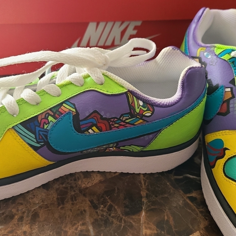 Nike custom handpainted shoes size 8 - Picture 5 of 6